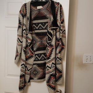 Heavy knit open cardigan